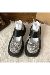 Ivory Platform Mary Janes Shoes